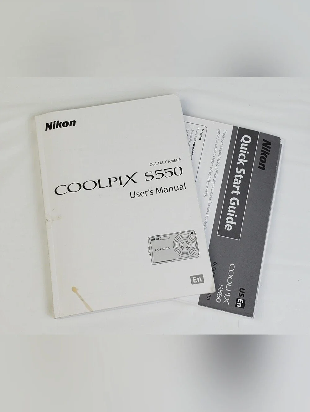 Nikon Coolpix S550 10.0MP Digital Camera Battery Charger Cords Book w/Case WORKS